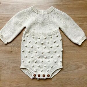 Long sleeve knit baby romper handmade 9 months